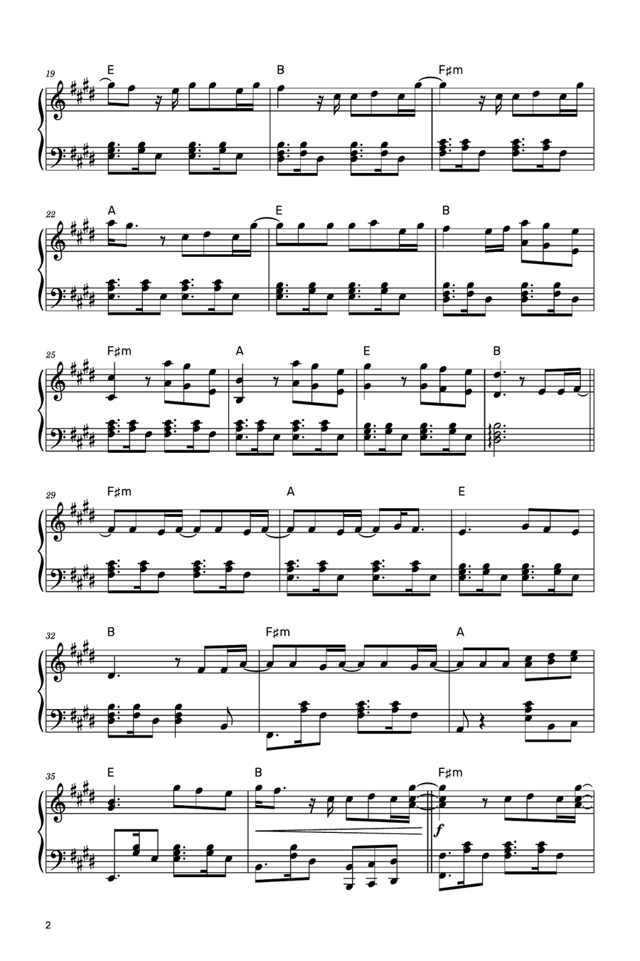 Those Eyes Piano Solo scores gallery preview page 2