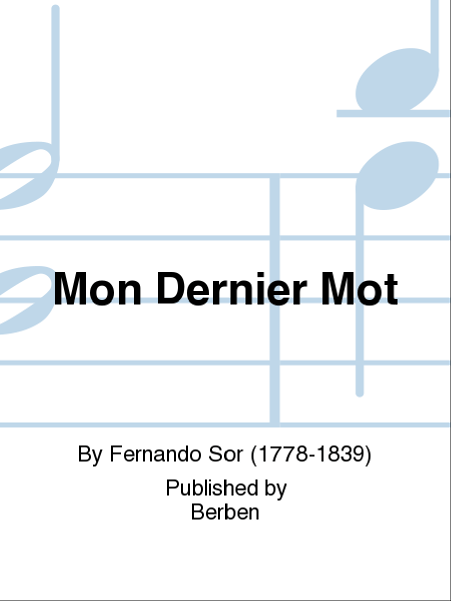 Mon Dernier Mot Chamber Music scores gallery preview page 1