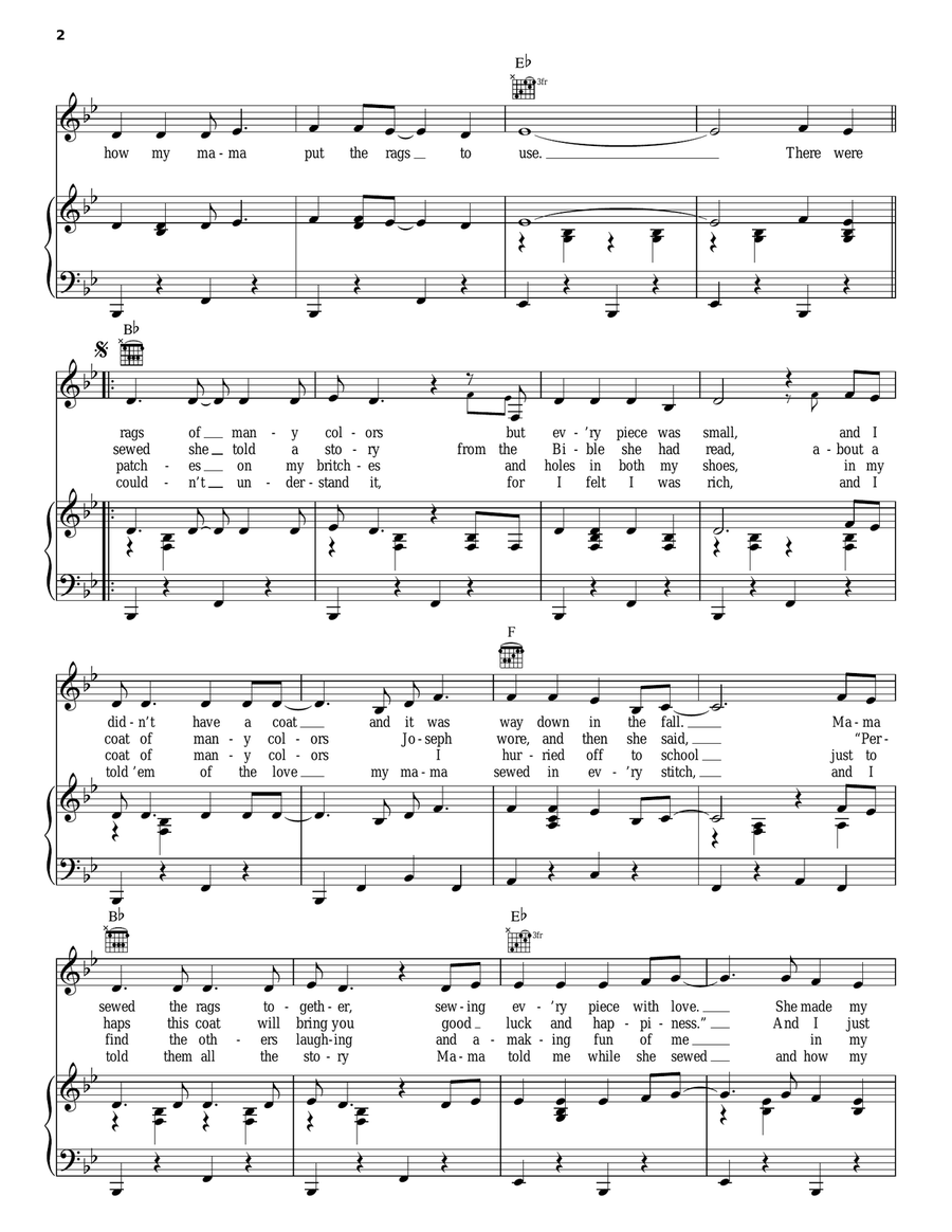 Coat Of Many Colors Piano, Vocal, Guitar scores gallery preview page 2