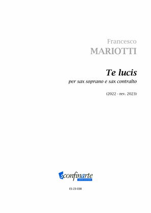 Book cover for Francesco Mariotti: Te lucis (ES-23-038)