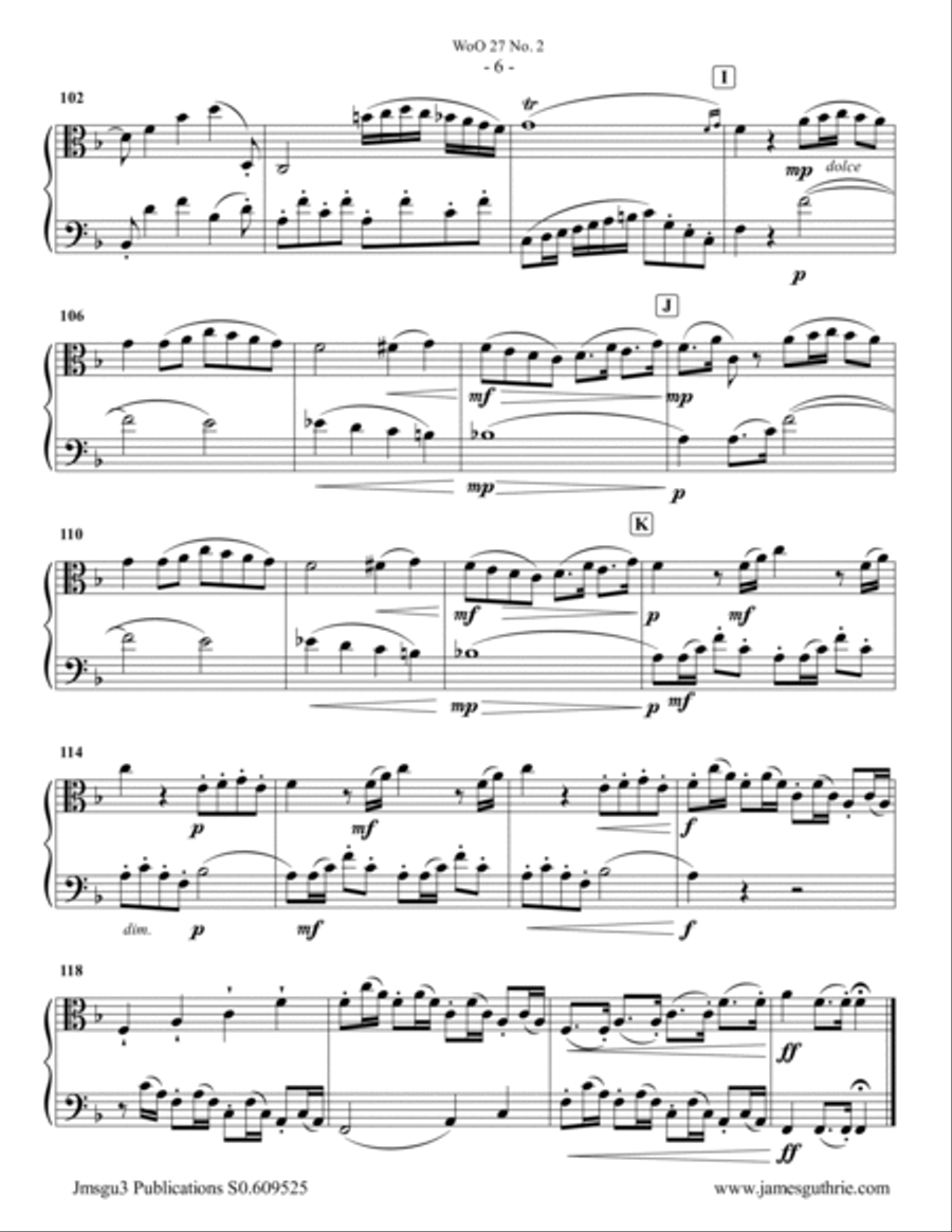 Beethoven: Duet WoO 27 No. 2 for Viola & Cello String Duet scores gallery preview page 6