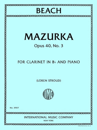 Mazurka, Opus 40, No. 3