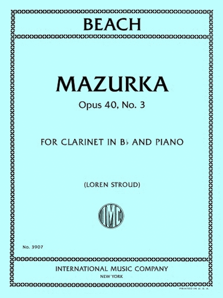 Mazurka, Opus 40, No. 3