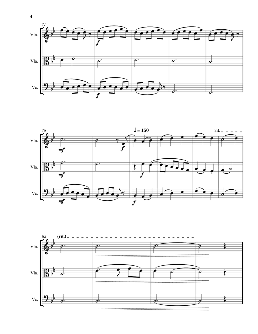 Variations on Rejoice and be merry (Gallery Carol) for string trio String Trio scores gallery preview page 4