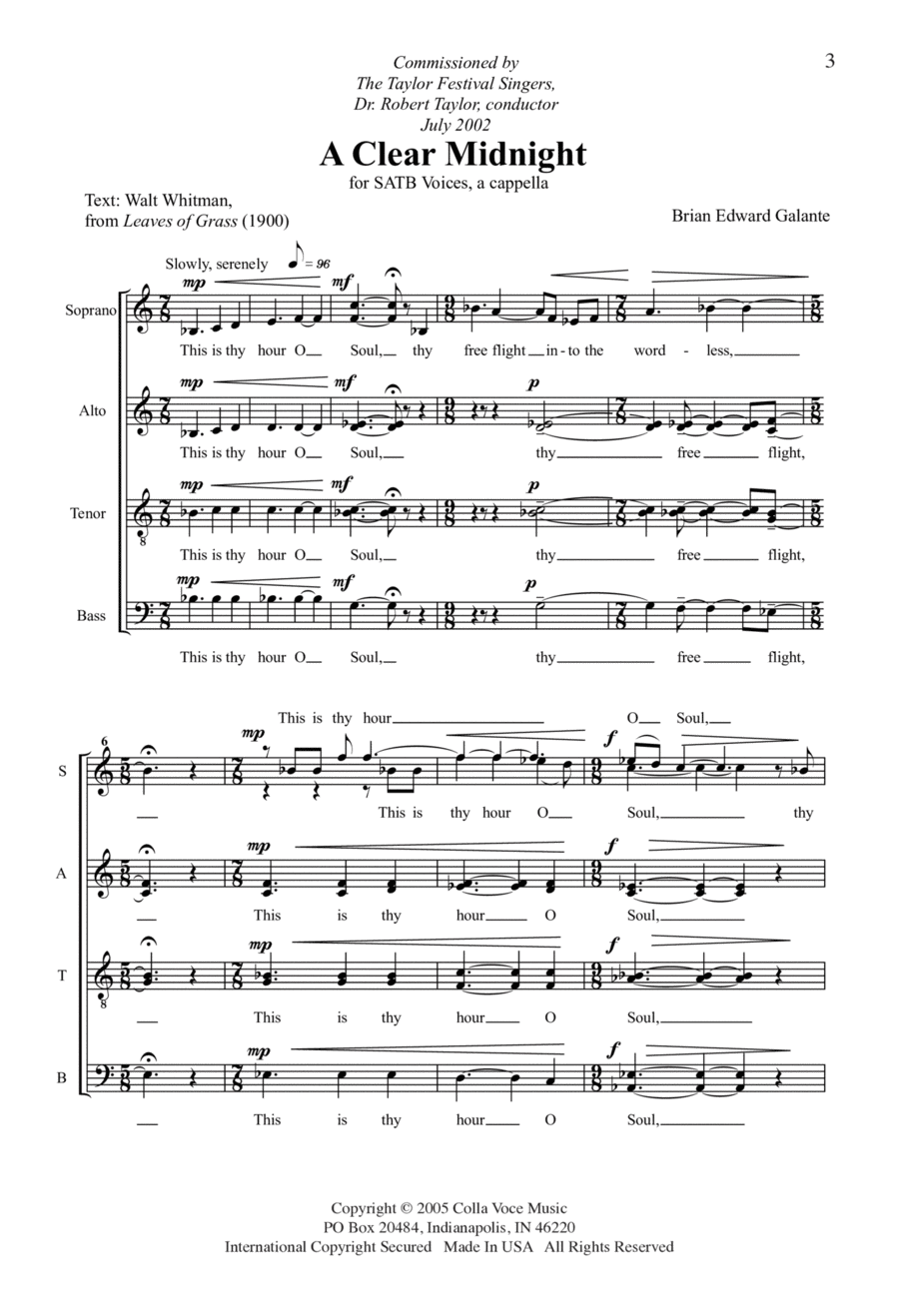 A Clear Midnight 4-Part scores gallery preview page 1