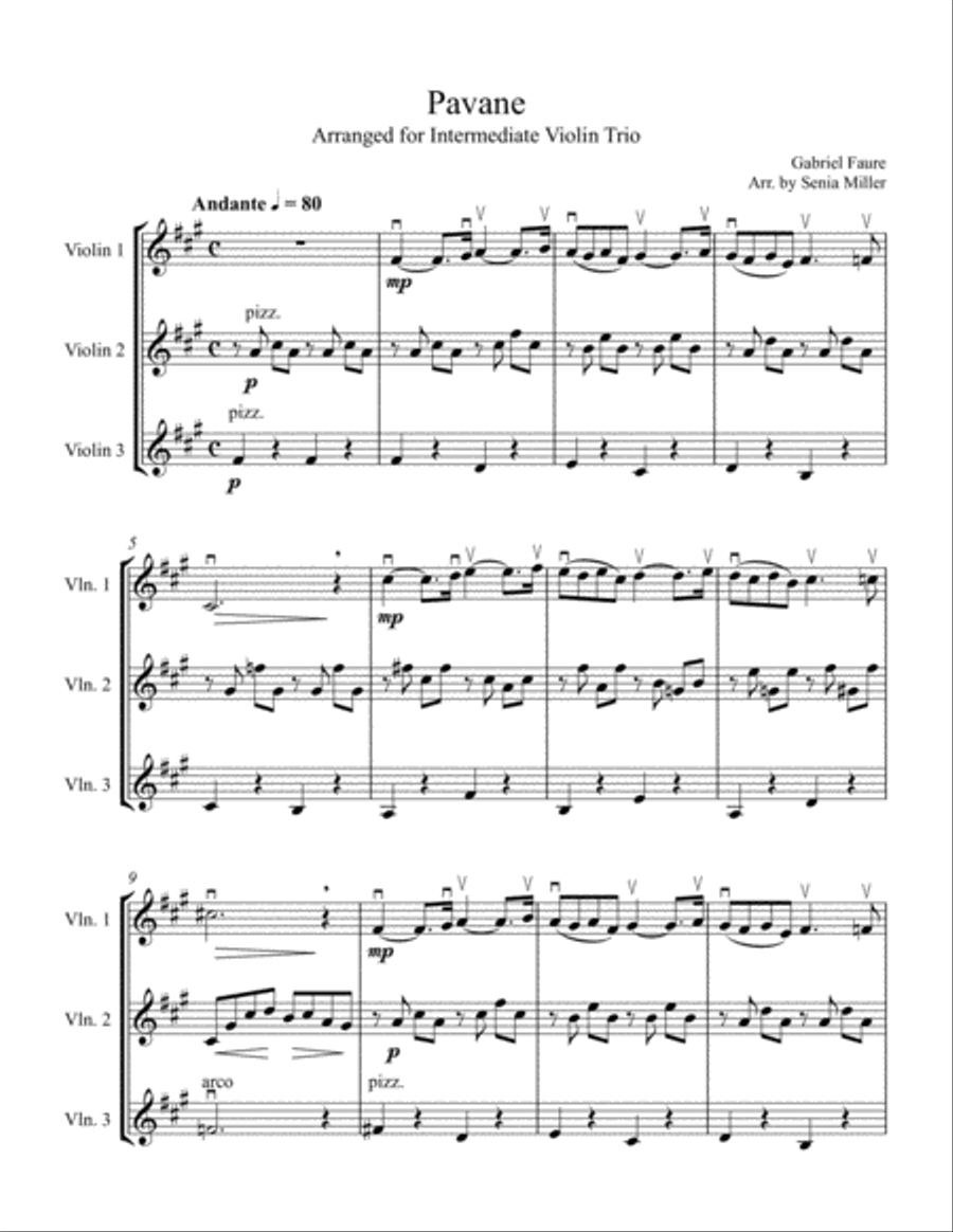 Pavane Pavane String Trio scores gallery preview page 1