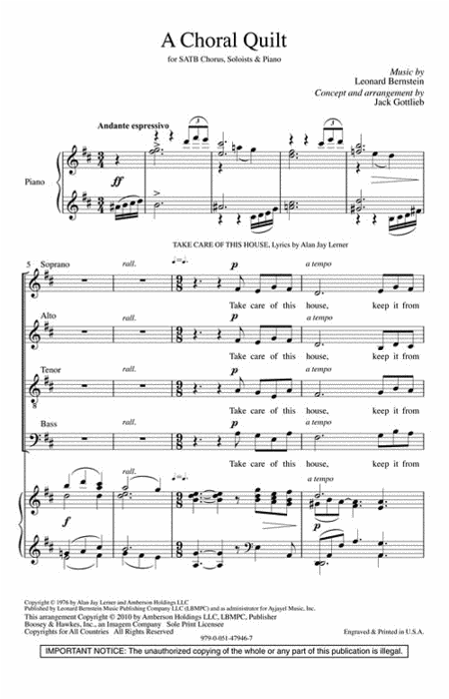 A Choral Quilt 4-Part scores gallery preview page 2