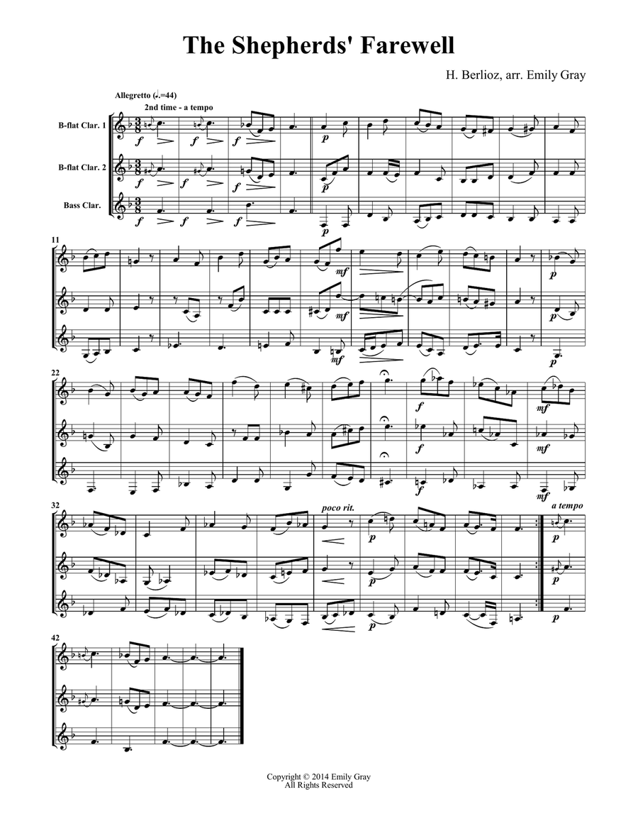 Two B-flats And Bass: Clarinet Trios - The Christmas Volume Clarinet Trio scores gallery preview page 3