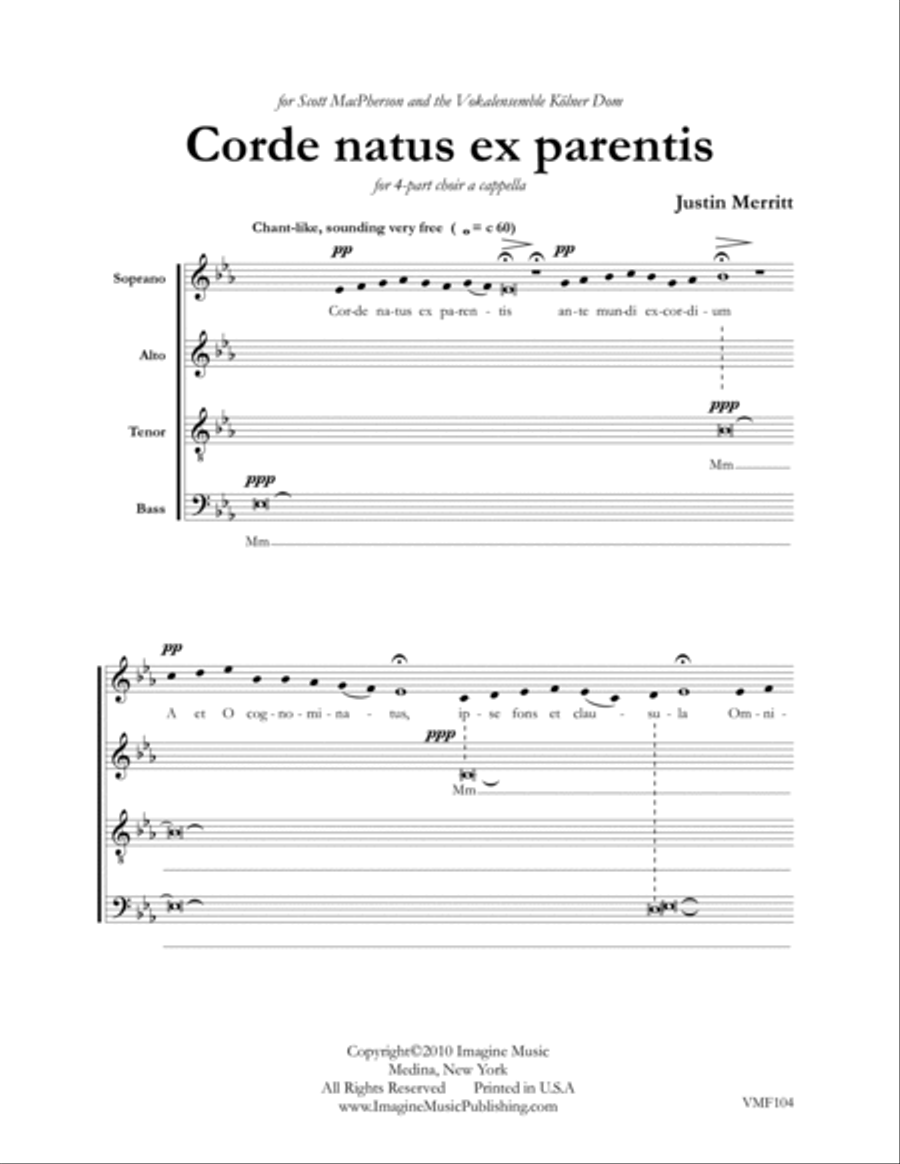 Corde natus ex parentis 4-Part scores gallery preview page 2