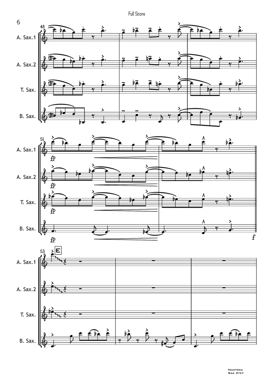 Manteca Saxophone Quartet scores gallery preview page 6