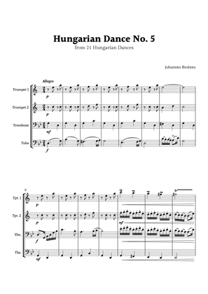 Hungarian Dance No. 5 by Brahms for Brass Quartet