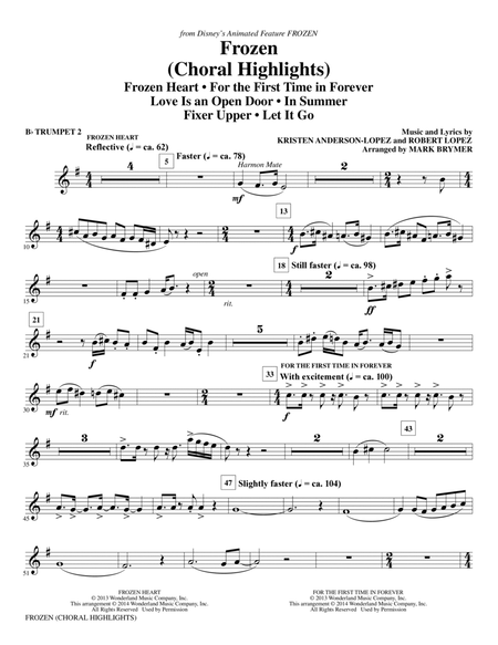 Frozen (Choral Highlights) (arr. Mark Brymer) - Bb Trumpet 2