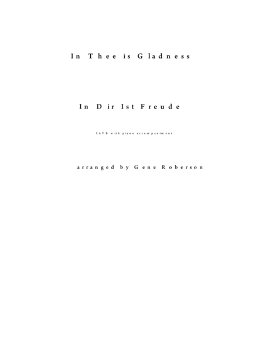 In Thee is Gladness 4-Part scores gallery preview page 1
