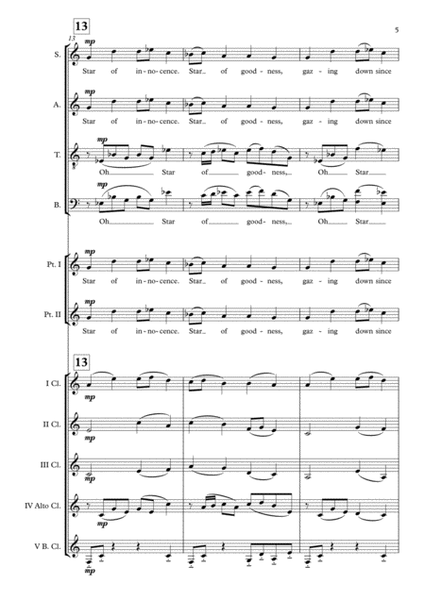 Home Alone "Star Of Bethlehem" (John Williams) Clarinet Choir (Optional With Choir) arr. Adrian Wagner image number null
