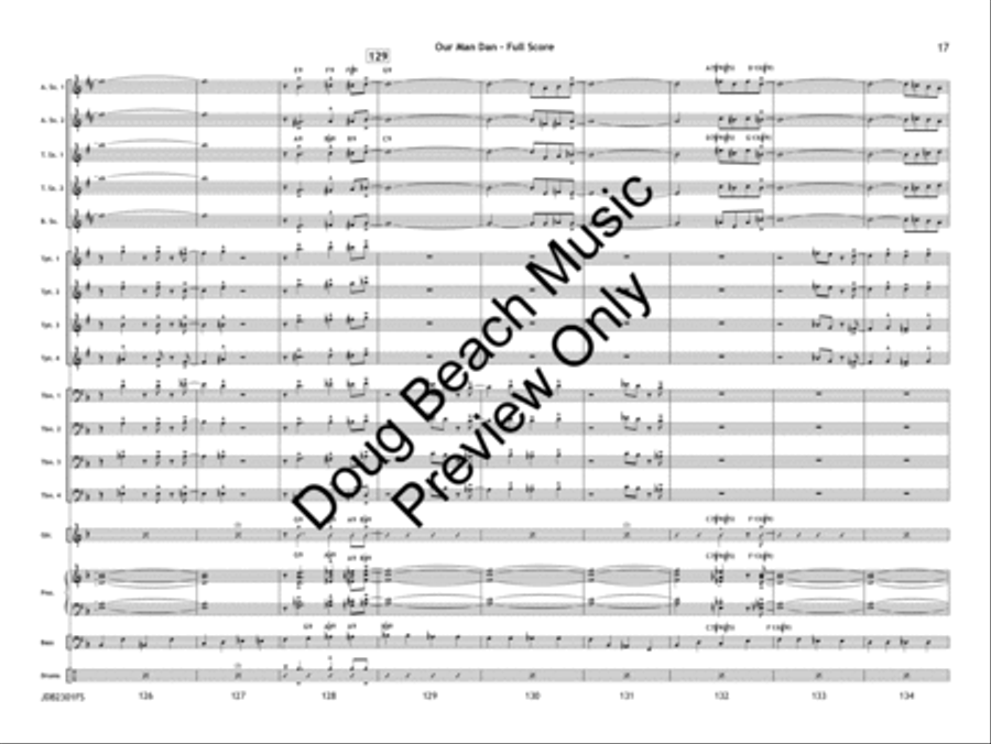 Our Man Dan (Score) Jazz Ensemble scores gallery preview page 18
