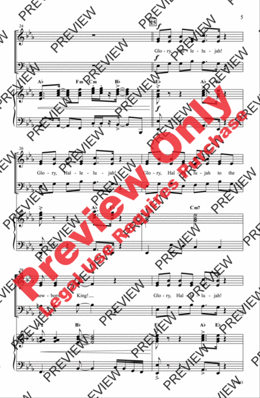 Christmas Glory Hallelujah 3-Part scores gallery preview page 5