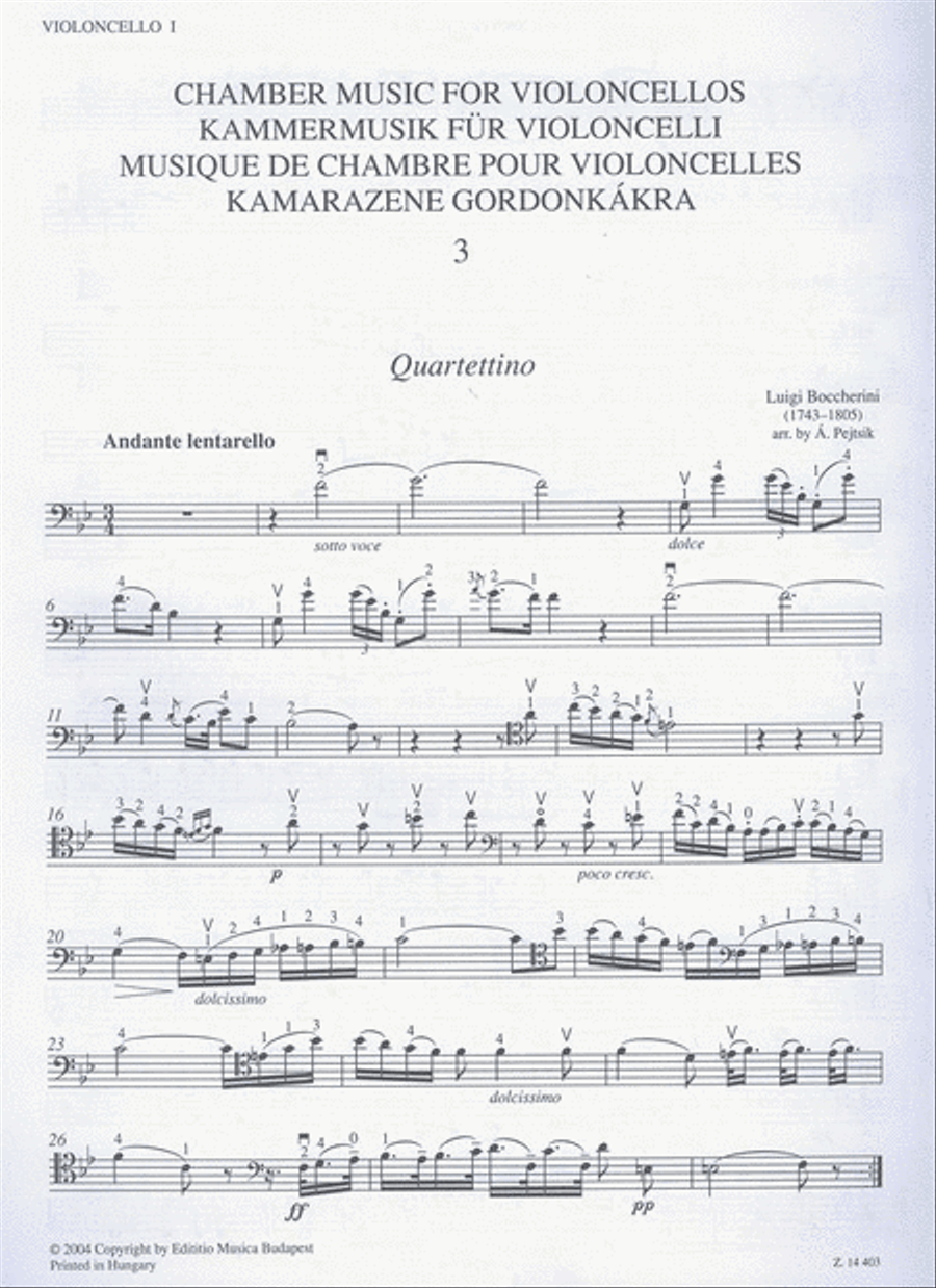 Chamber Music for/ Kammermusik für Violoncelli 3 Cello scores gallery preview page 3