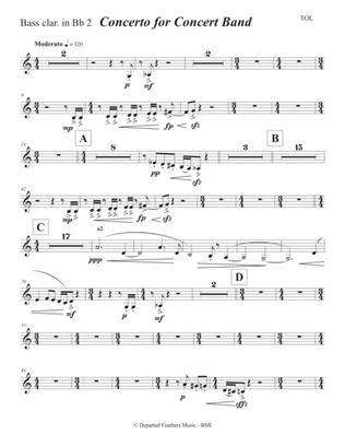 Concerto for Concert Band (2011) Bass clarinet in Bb part 2
