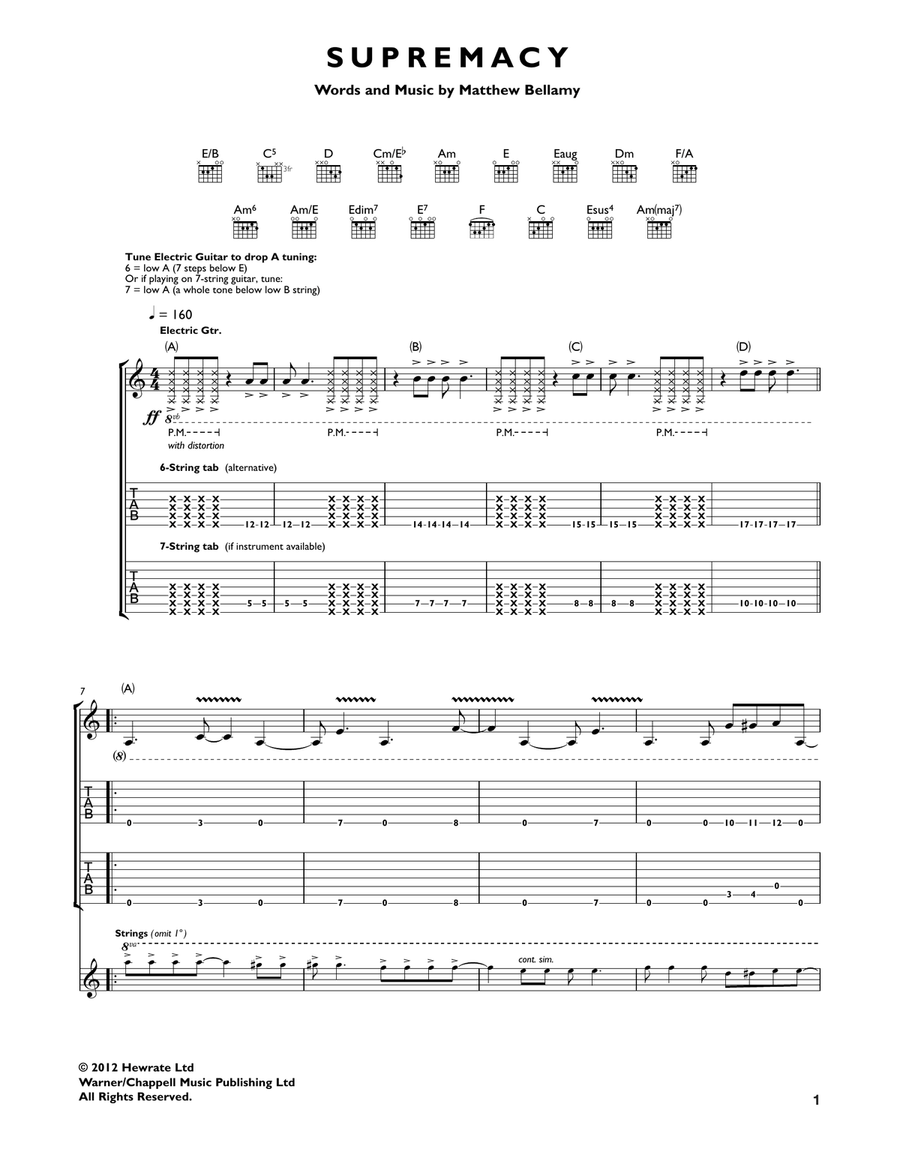 Supremacy Supremacy Acoustic Guitar scores gallery preview page 1