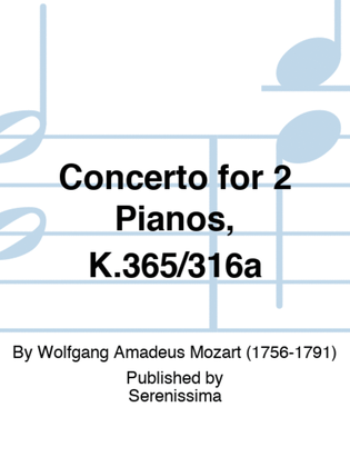 Book cover for Concerto for 2 Pianos, K.365/316a