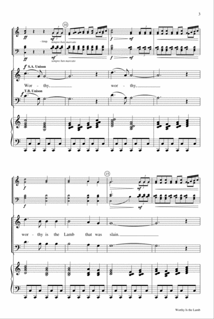 Worthy Is the Lamb 4-Part scores gallery preview page 3