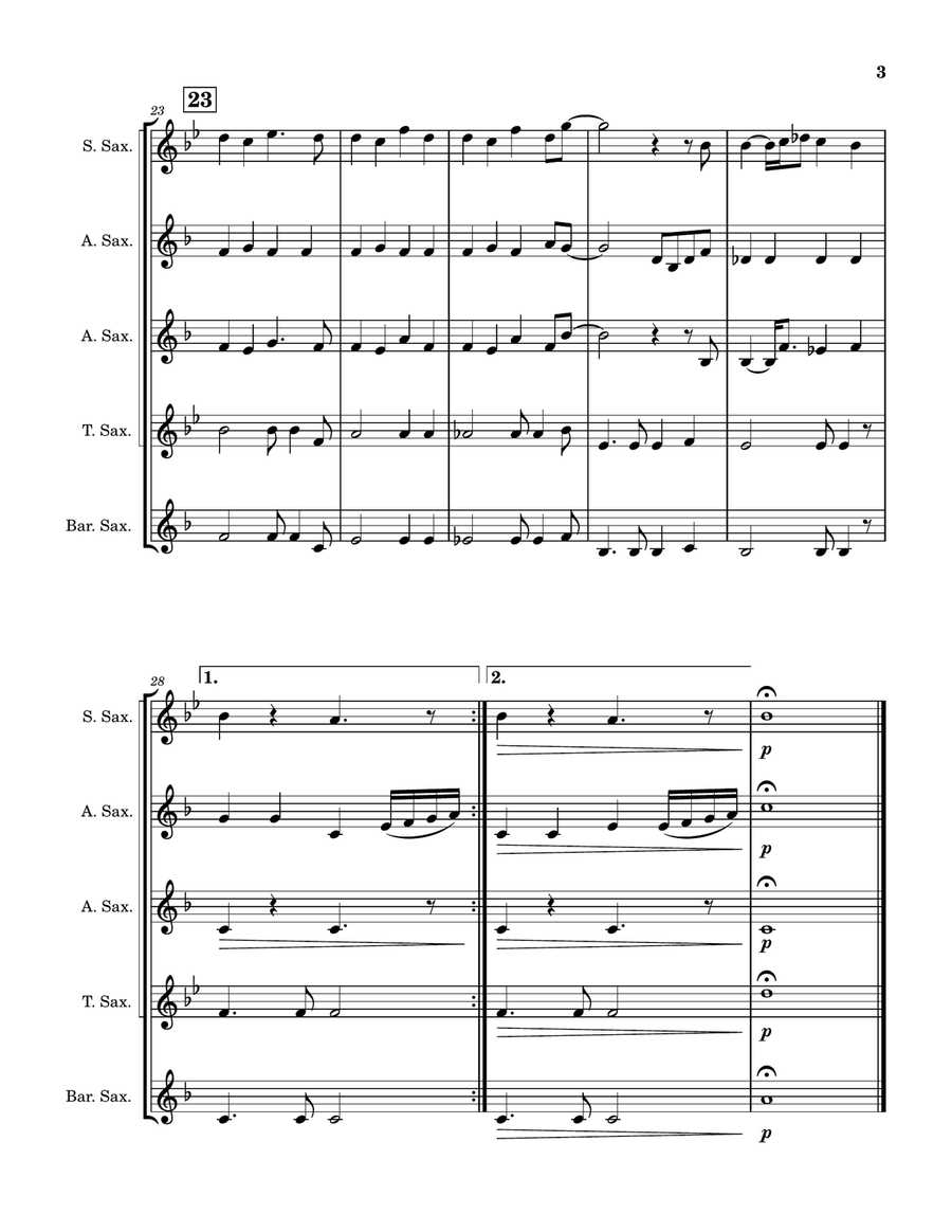 Something About December Saxophone Quintet scores gallery preview page 4