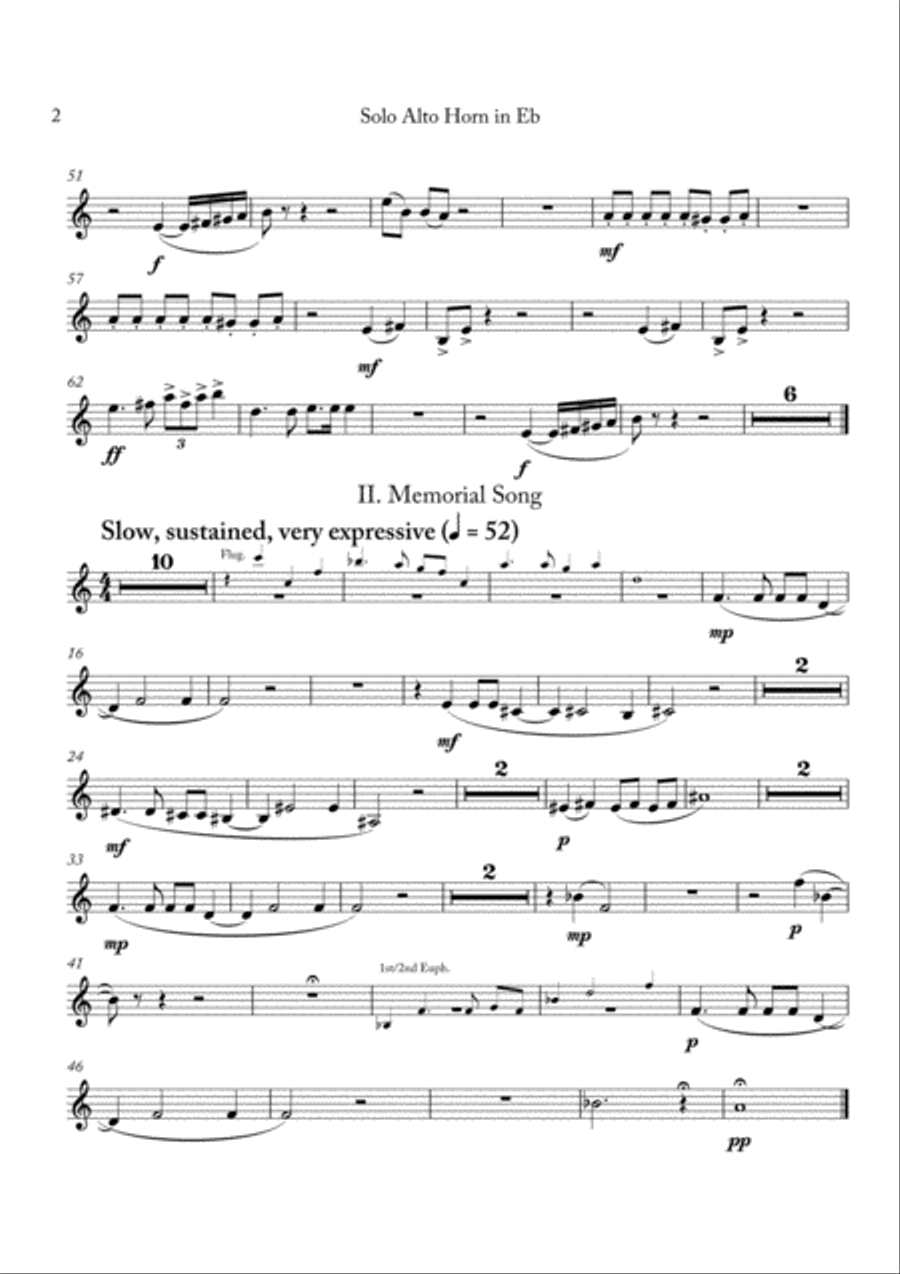 Carson Cooman: Pittsburgh Rhapsody (2008) for brass band, Solo Eb alto horn part