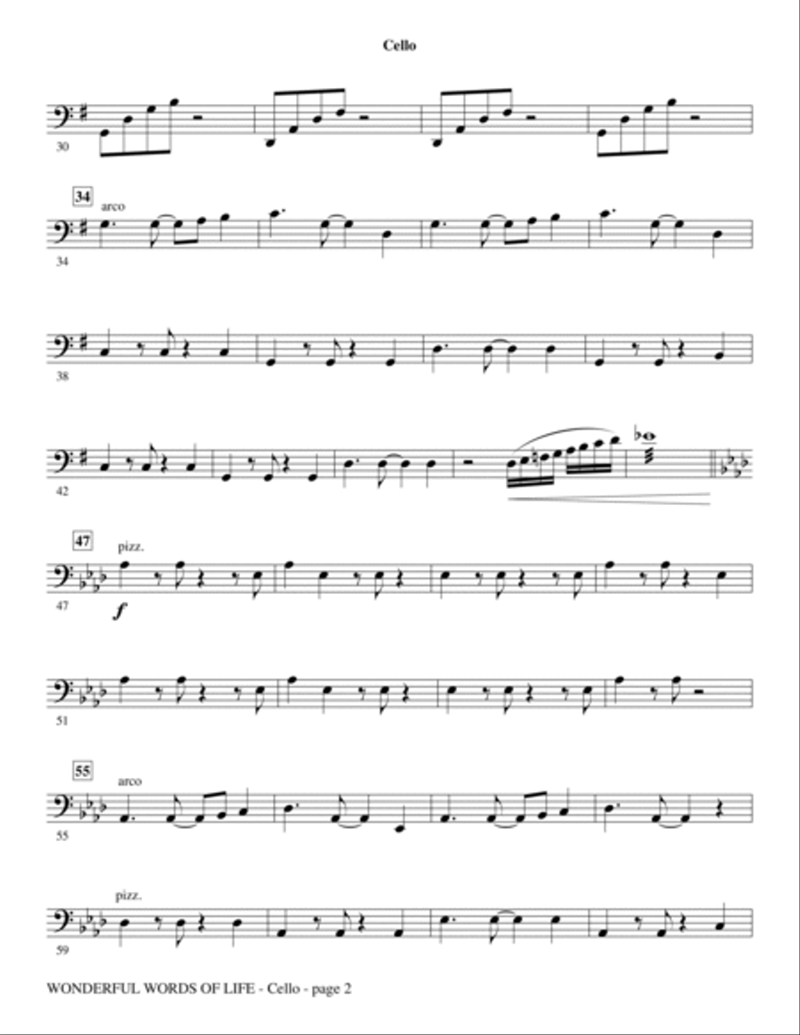 Wonderful Words of Life - Cello Choir scores gallery preview page 2