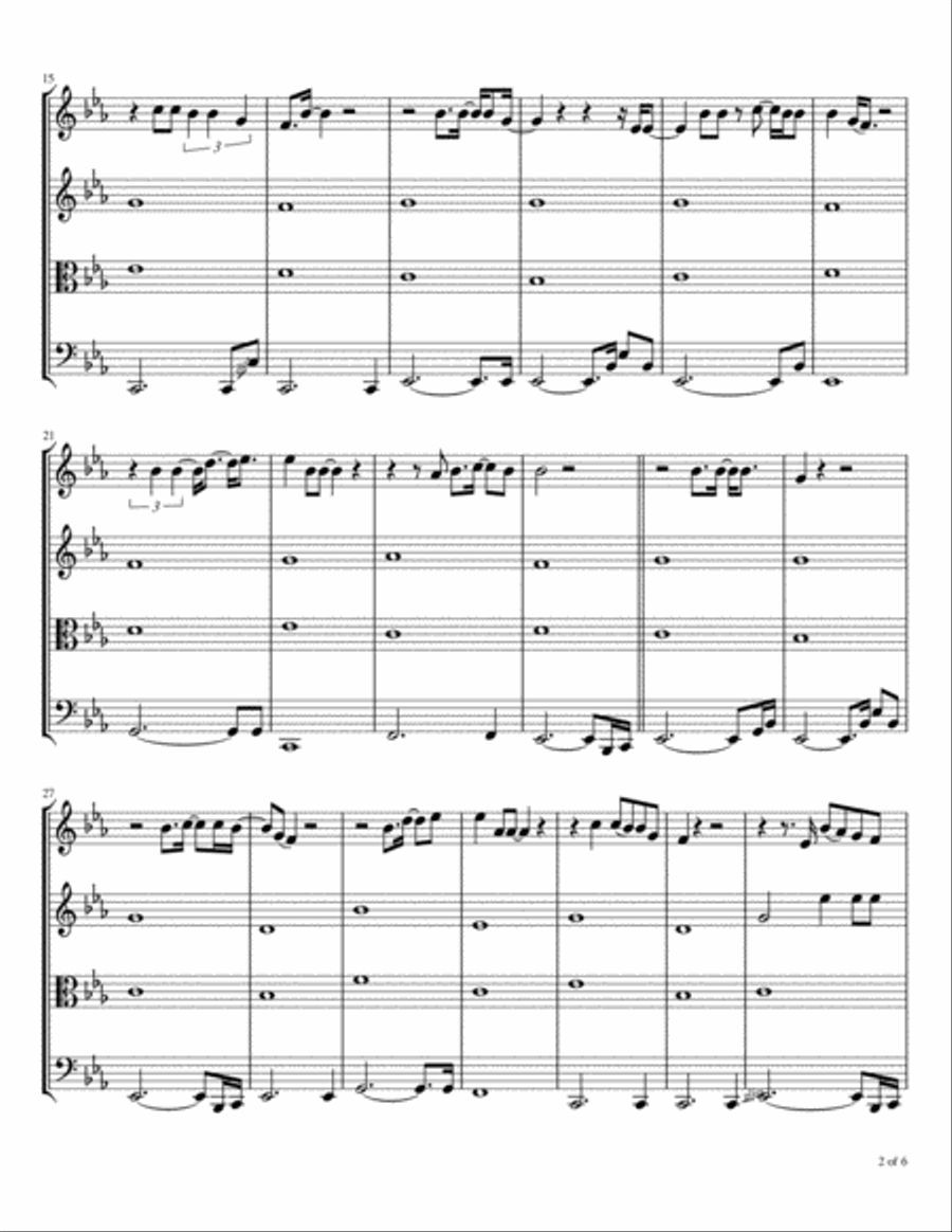 Hold On My Heart String Quartet scores gallery preview page 3