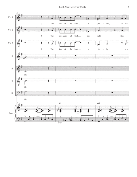 Lord, You Have The Words (Psalm 19) (Vocal Quartet - (SATB) image number null