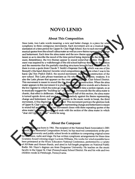 Novo Lenio - Full Score