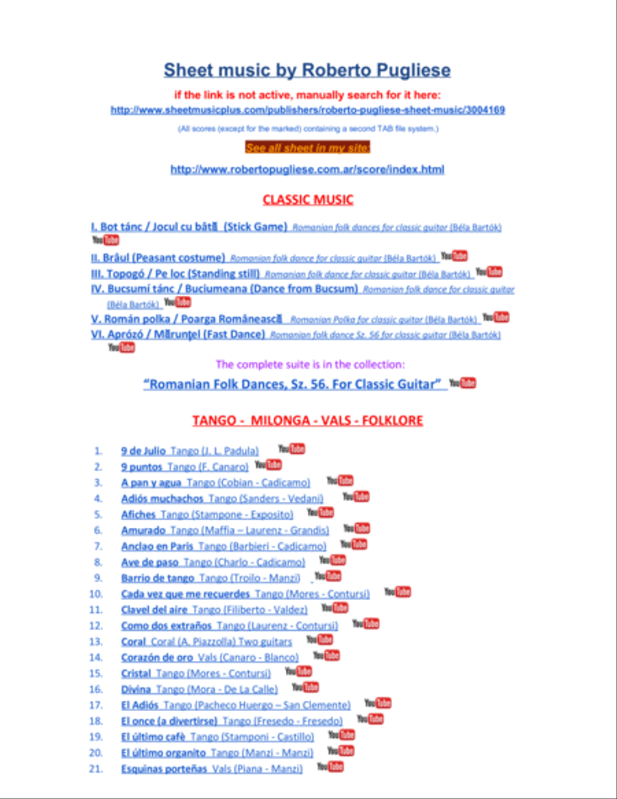 Adios muchachos - Tango (Sanders - Vedani) Classical Guitar scores gallery preview page 5