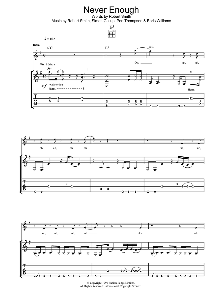 Never Enough Never Enough Acoustic Guitar scores gallery preview page 1