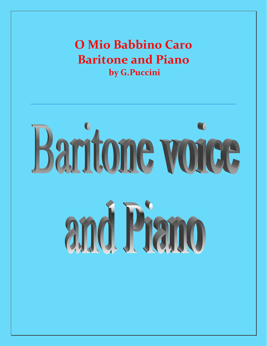 O Mio Babbino Caro - G.Puccini - Baritone and Piano Baritone Horn TC scores gallery preview page 1