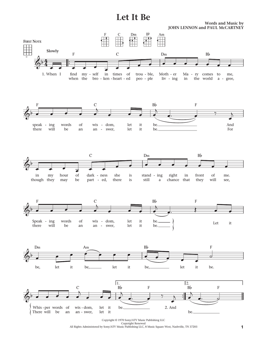 Let it be ukulele best sale