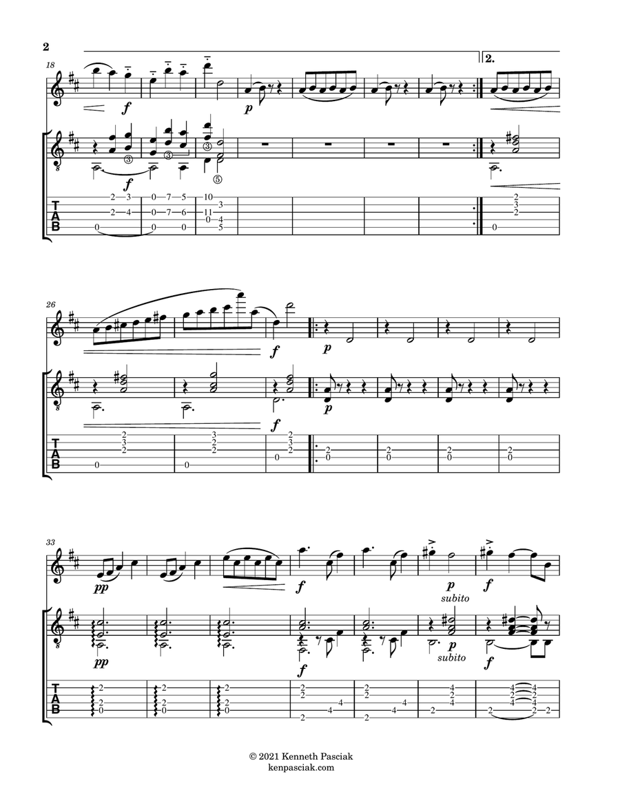Fantaisie Valse (for Flute or Violin and Guitar) Flute scores gallery preview page 4