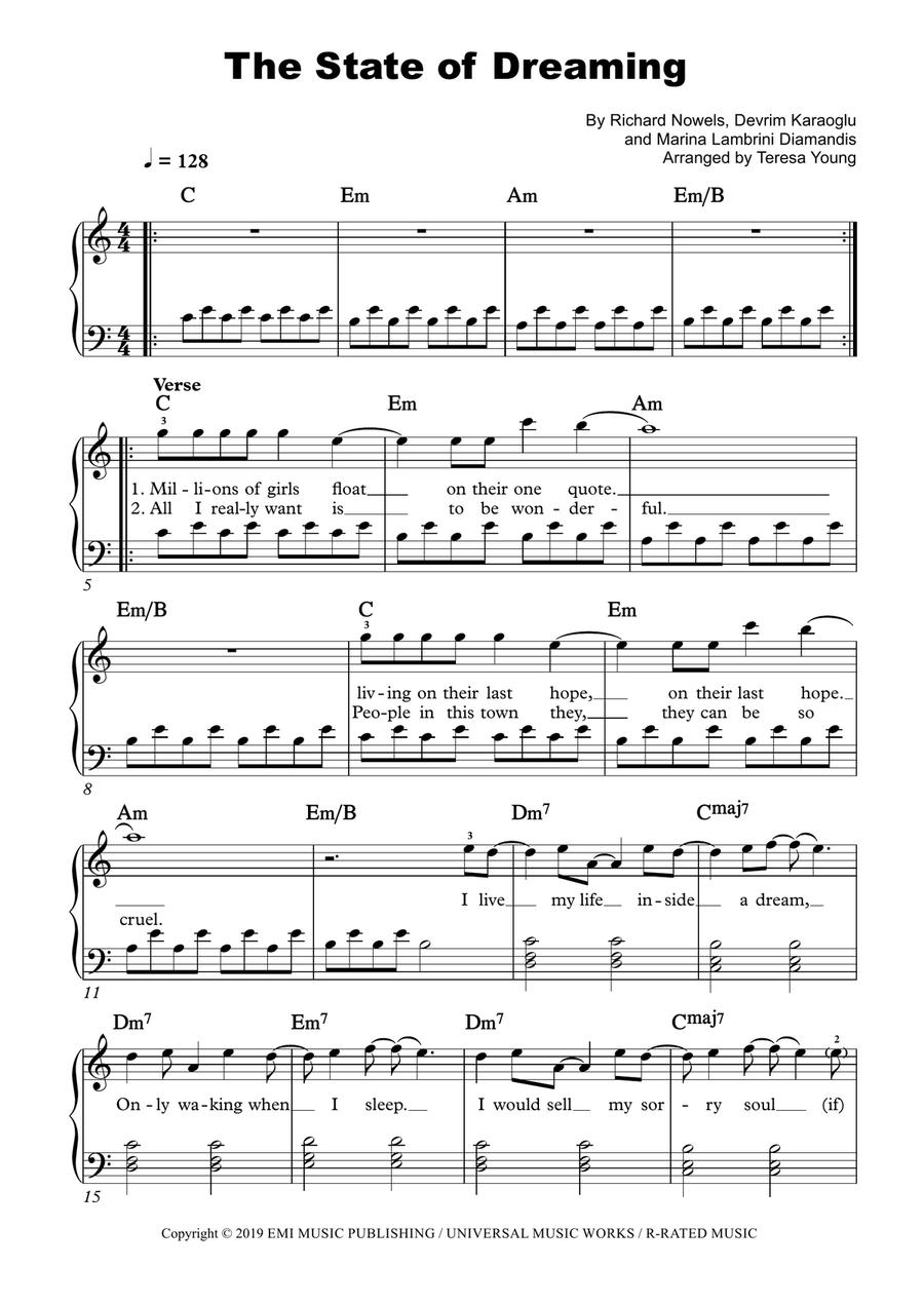 The State Of Dreaming The State Of Dreaming Piano Method scores gallery preview page 1