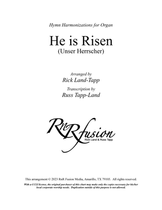 Book cover for He is Risen - Easter Hymn Harmonization for Organ