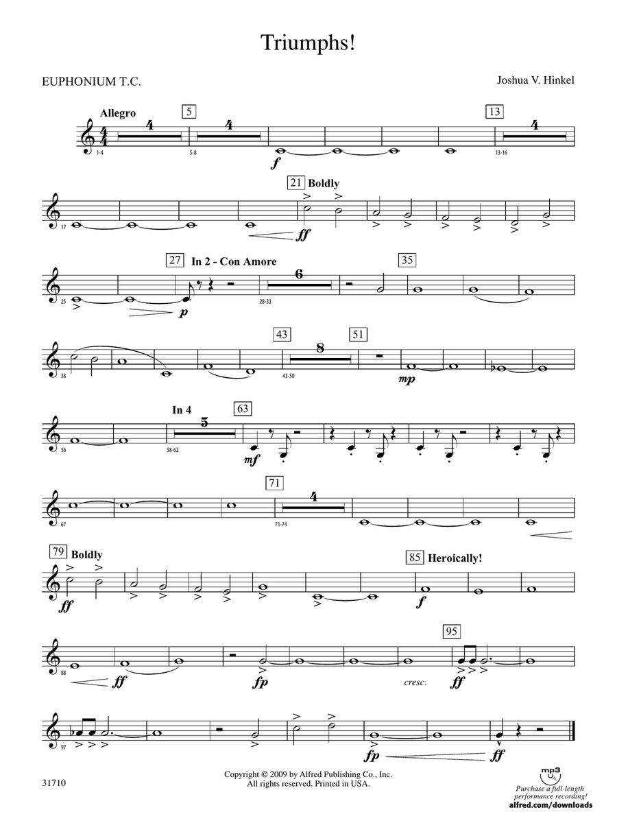 Triumphs!: (World Part) Baritone T.C.