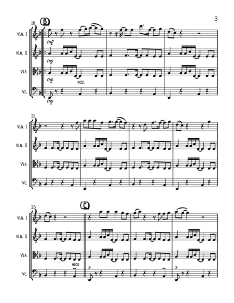 Show Me Love String Quartet scores gallery preview page 3