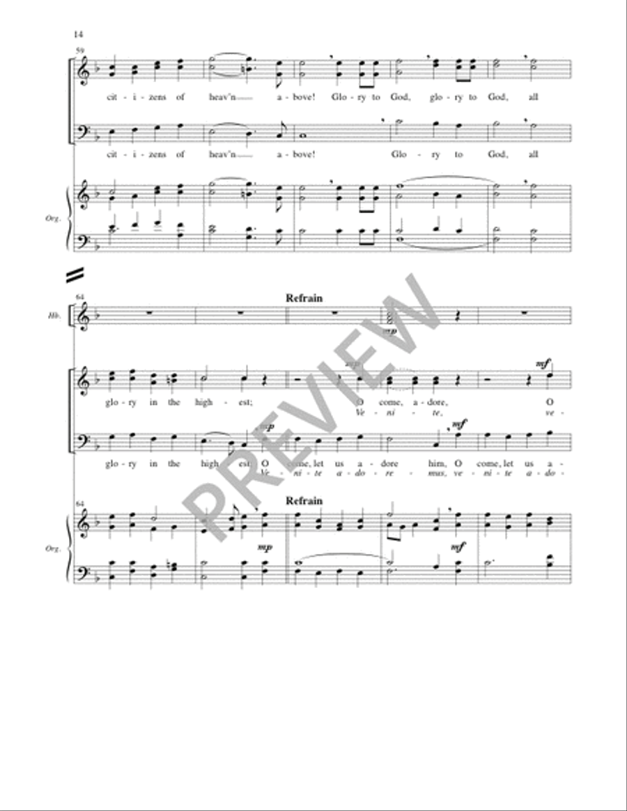O Come, All Ye Faithful - Full Score and Parts 4-Part scores gallery preview page 15