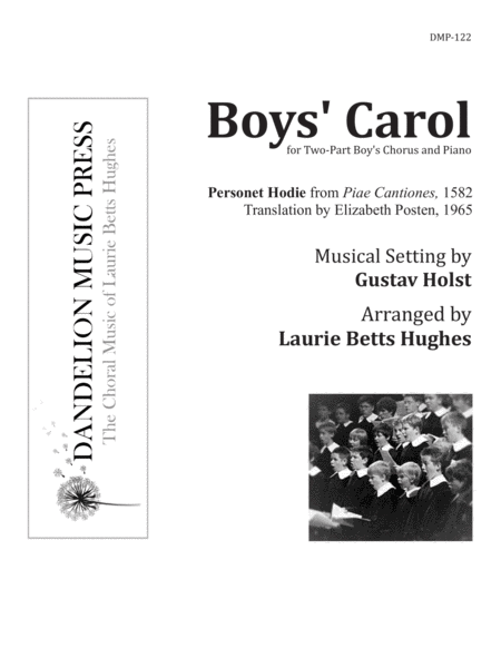 Boys' Carol (Personet Hodie) [Two-Part Treble] image number null