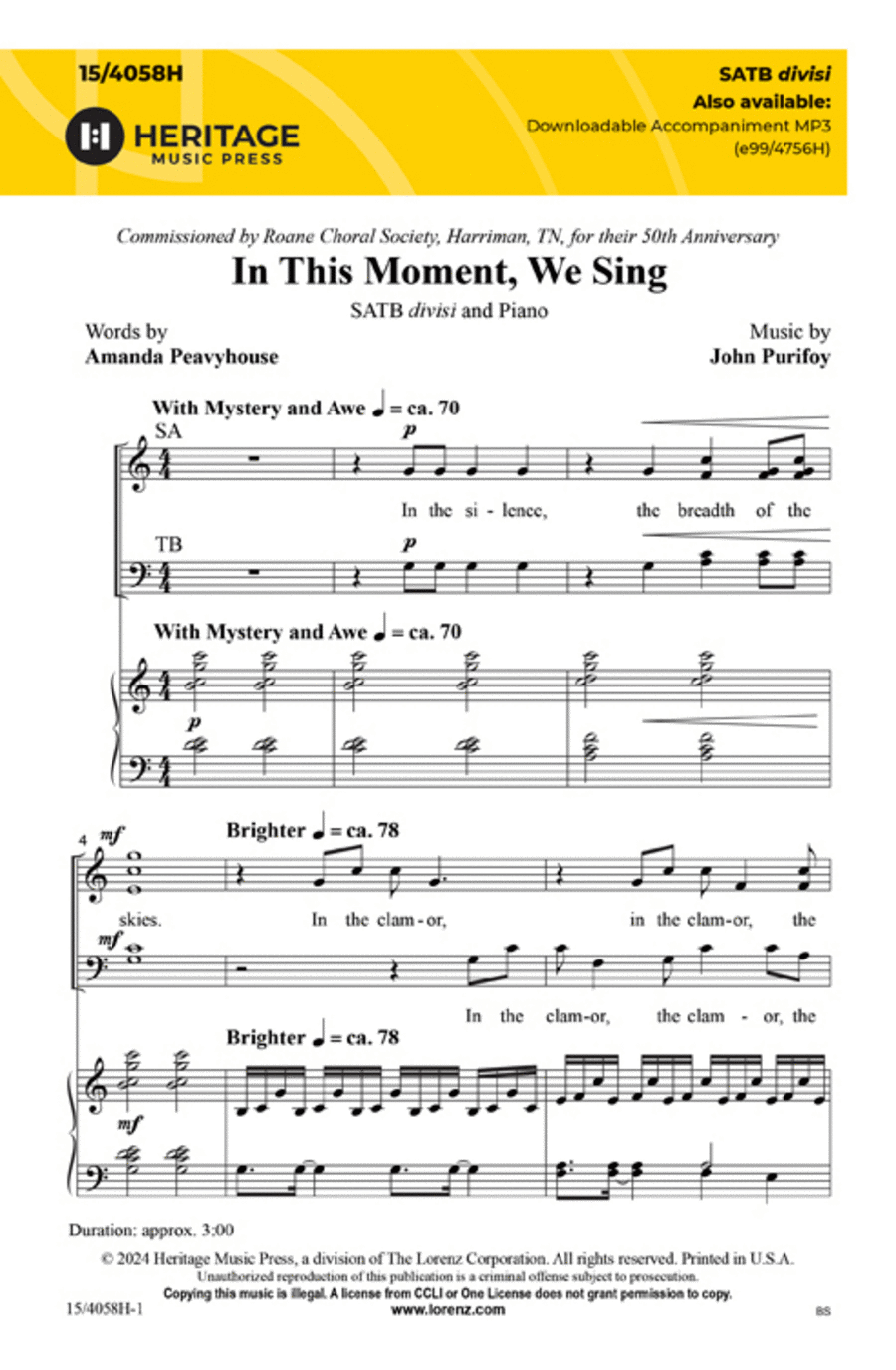 In This Moment, We Sing 4-Part scores gallery preview page 1