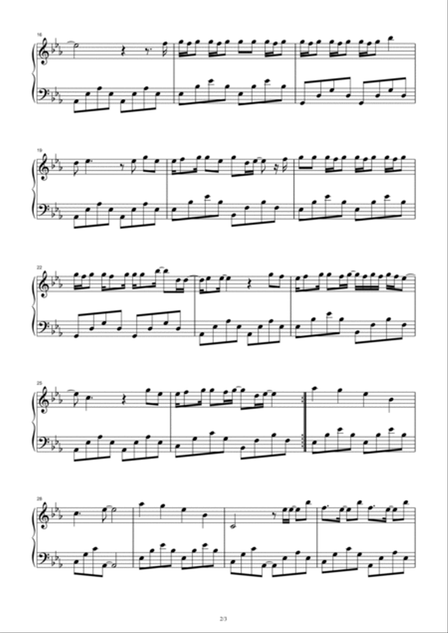 Back To December Piano Solo scores gallery preview page 2
