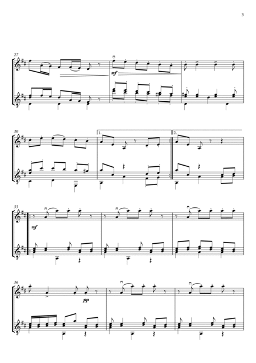 MINUET - LUIGI BOCCHERINI - FOR VIOLIN AND GUITAR String Duet scores gallery preview page 4