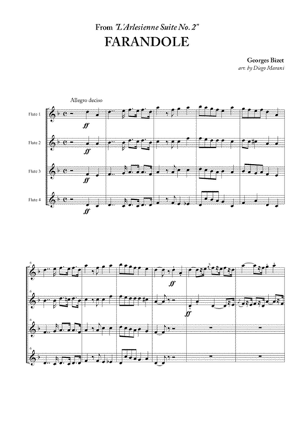 Farandole from "L'Arlesienne Suite No. 2" for Flute Quartet image number null
