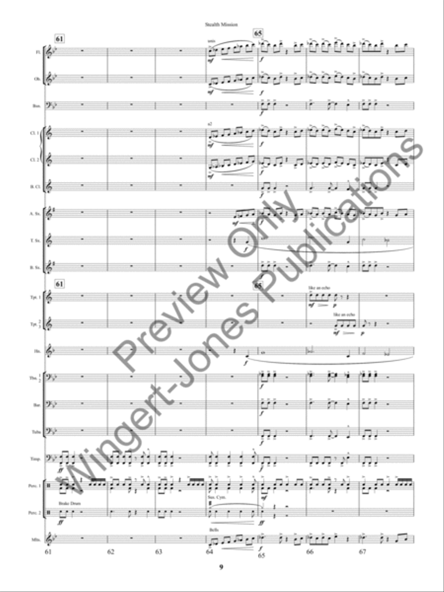 Stealth Mission Stealth Mission Concert Band scores gallery preview page 12