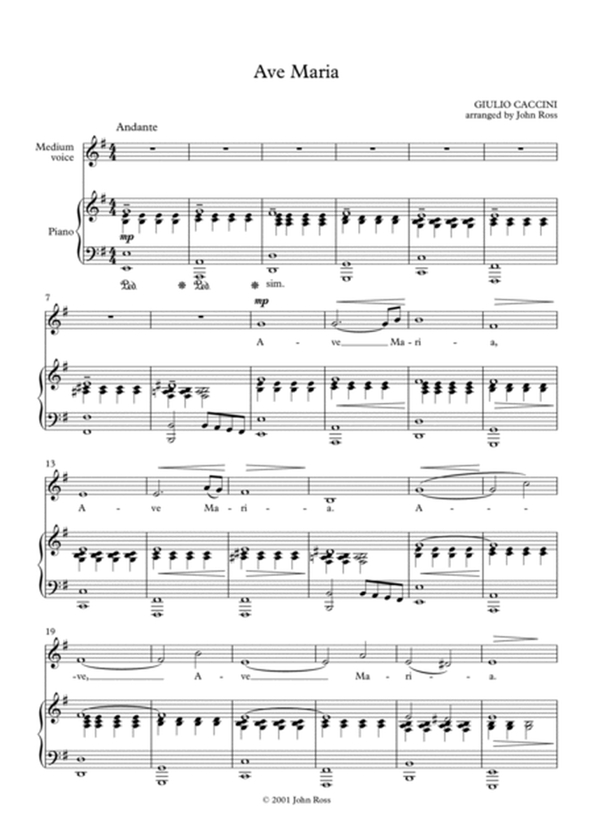 Ave Maria (Caccini) (Medium voice, Piano) image number null