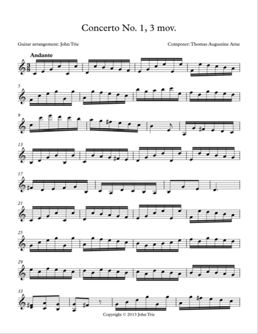 Concerto no.1 3 mov. Acoustic Guitar scores gallery preview page 2