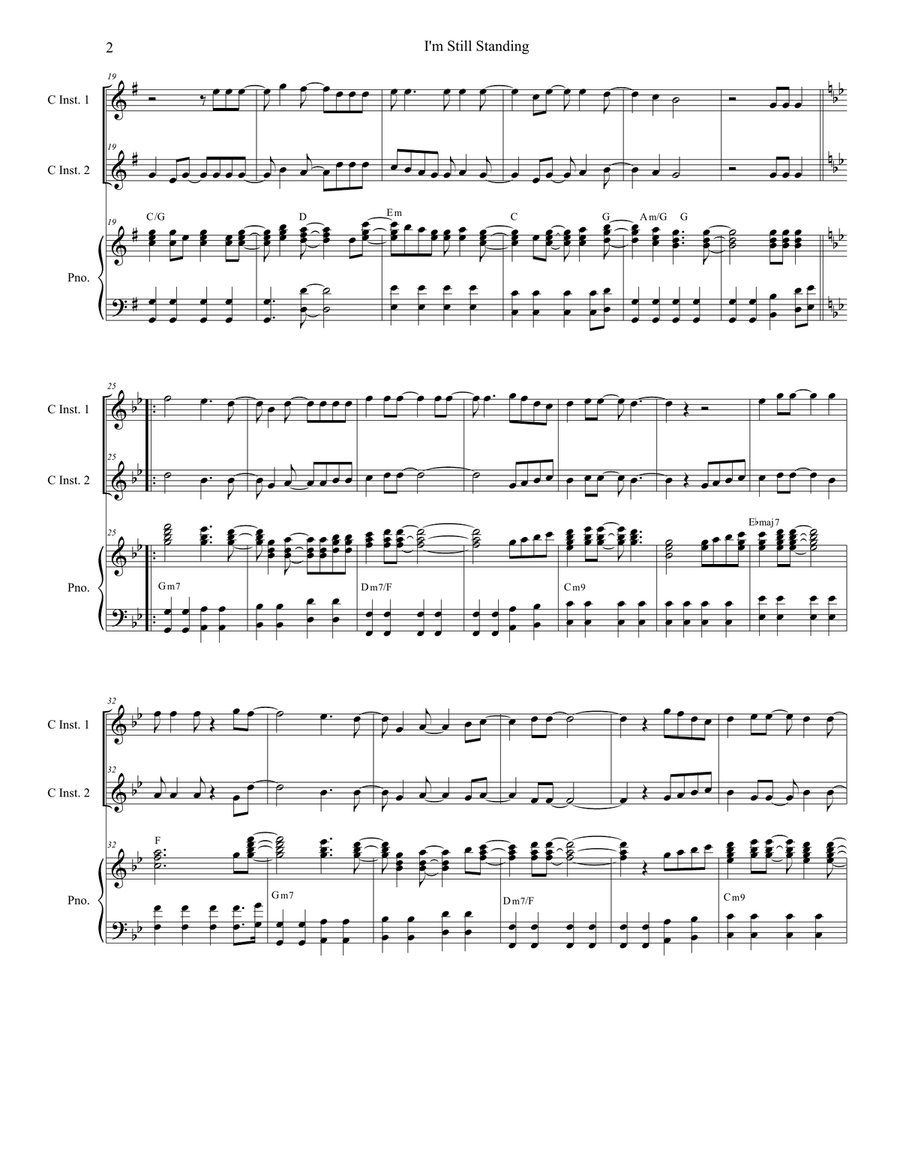 I'm Still Standing Piano scores gallery preview page 2